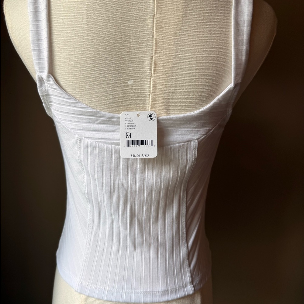 Free People White Fitted Bustier Tank - Picture 2 of 2